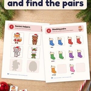 Printbaar kerstactiviteitenboek, 30 activiteiten voor peuters, kerstactiviteitenboek voor kinderen, activiteitenmap voor kleuters, kerstcountdown in PDF-formaat afbeelding 4