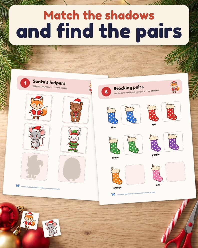 Printbaar kerstactiviteitenboek, 30 activiteiten voor peuters, kerstactiviteitenboek voor kinderen, activiteitenmap voor kleuters, kerstcountdown in PDF-formaat afbeelding 4
