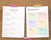 Dopamine menu and brain dump sorted into boxes, filled in as an example