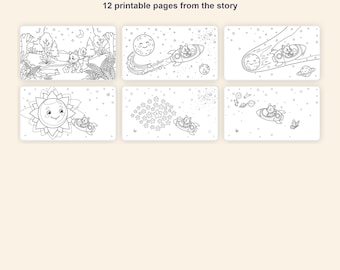 Rufus and the Little Lost Star Printable Coloring Book, 12 Pages (Digital Download) Ages 5-7