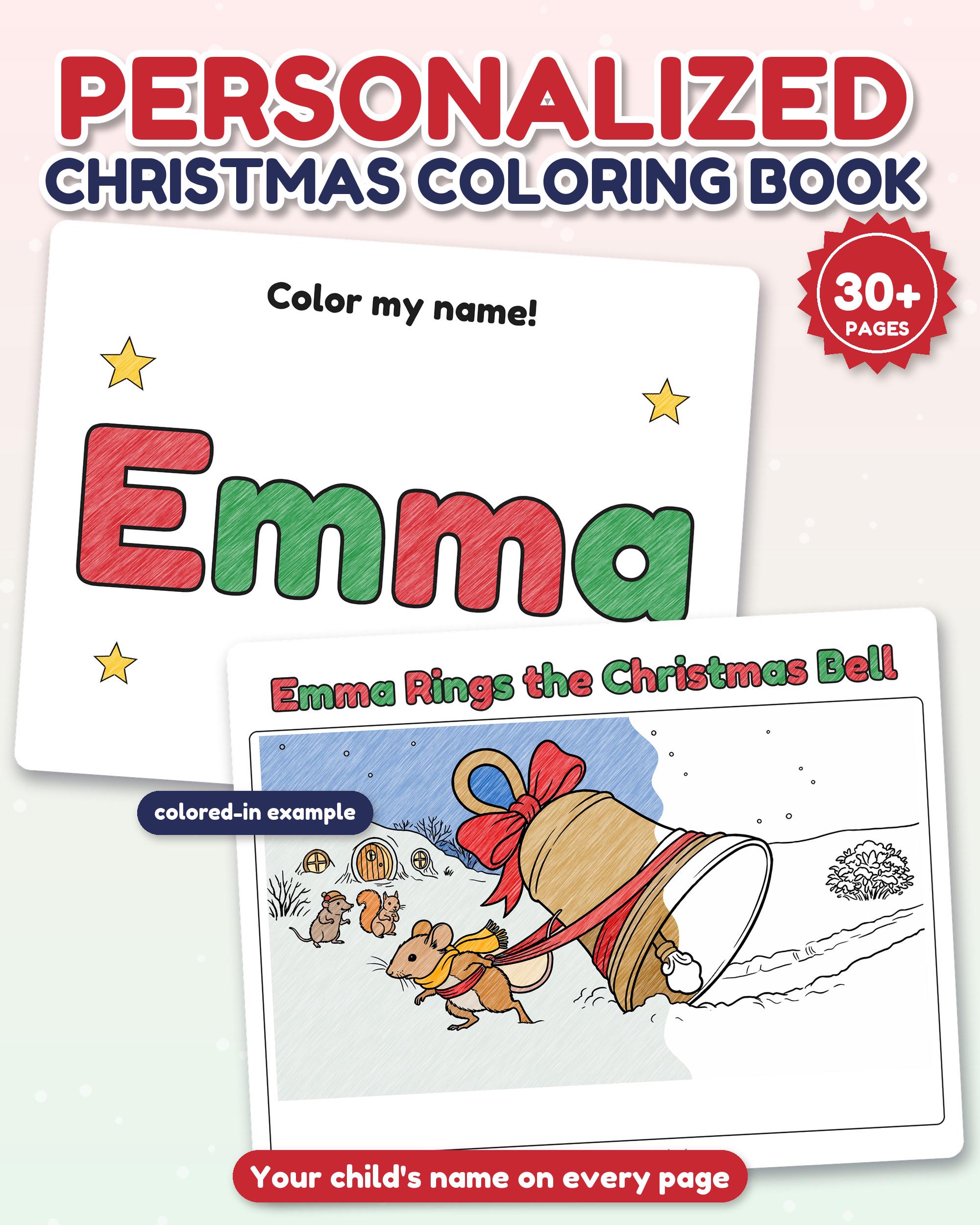 Personalized Christmas Coloring Book