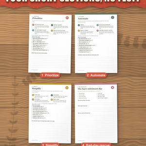 Four short sections of the survival kit: prioritize, automate, simplify and bad-day rescue