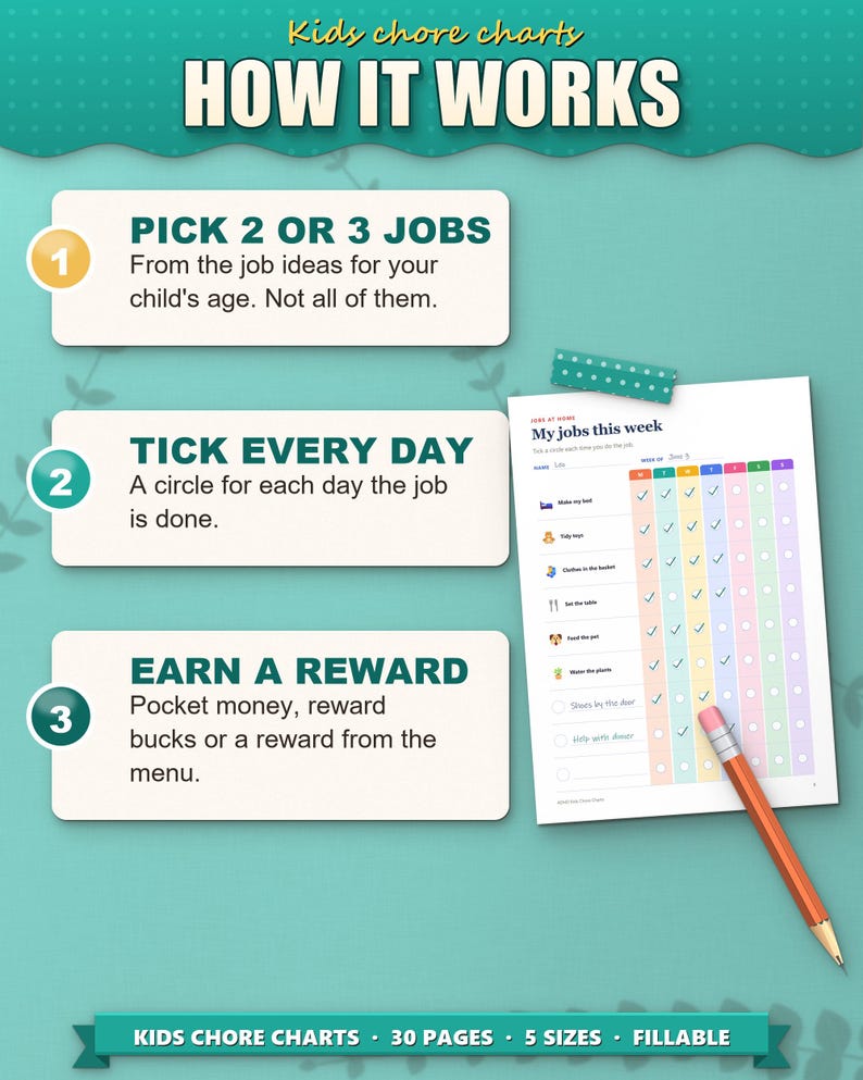 How it works: pick 2 or 3 jobs, tick every day, earn a reward
