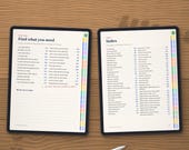 Find what you need page and A to Z index on tablets, both with tappable links