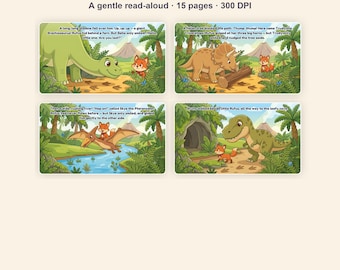 Rufus e i dinosauri amichevoli - Libro illustrato stampabile in PDF (download digitale) - Età 5-7 anni