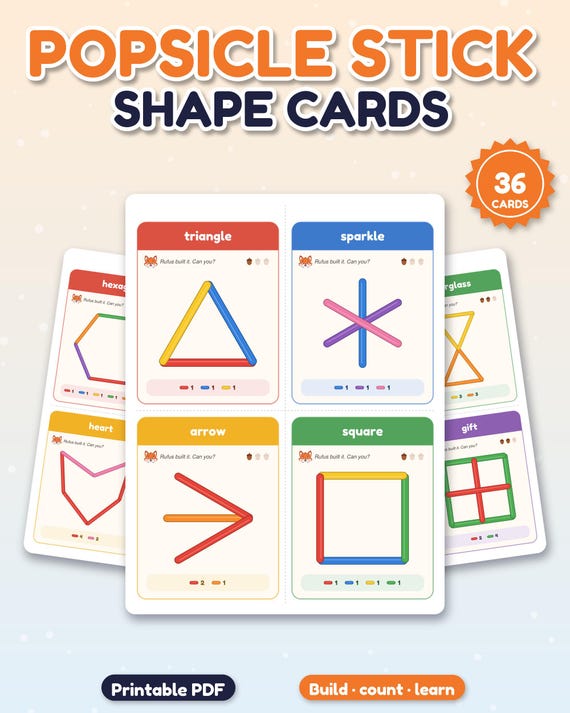 Popsicle Stick Shape Cards