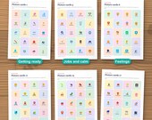 340 colour picture cards for a visual schedule, to cut out and laminate