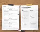 Dopamine menu and brain dump sorted into boxes, filled in as an example