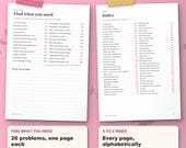 Find what you need page with 26 problems and the A to Z index