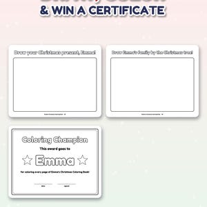 Libro para colorear navideño personalizado con el nombre del niño, páginas para colorear con nombre personalizado, regalo de Navidad para niños, detalle para el calcetín navideño, caja de Nochebuena imagen 9