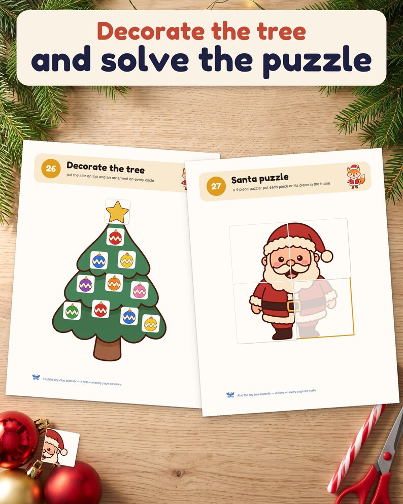 Printbaar kerstactiviteitenboek, 30 activiteiten voor peuters, kerstactiviteitenboek voor kinderen, activiteitenmap voor kleuters, kerstcountdown in PDF-formaat afbeelding 10