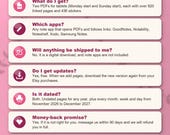 Frequently asked questions: what you get, which apps, no shipping, free updates, printing, sharing