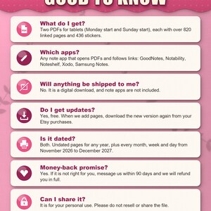 Frequently asked questions: what you get, which apps, no shipping, free updates, printing, sharing