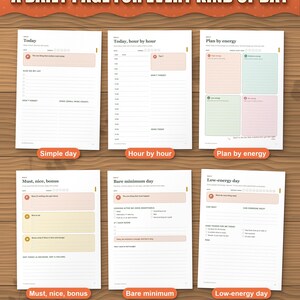 ADHD Planner 2026 2027 2028 Printable for Adults, Dated and Undated, 599 Page Fillable PDF, Daily Weekly Monthly Pages, Dopamine Menu image 4