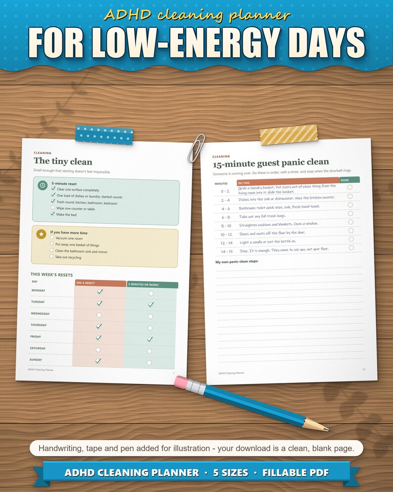The tiny clean five-minute reset and the 15-minute guest panic clean for low-energy days