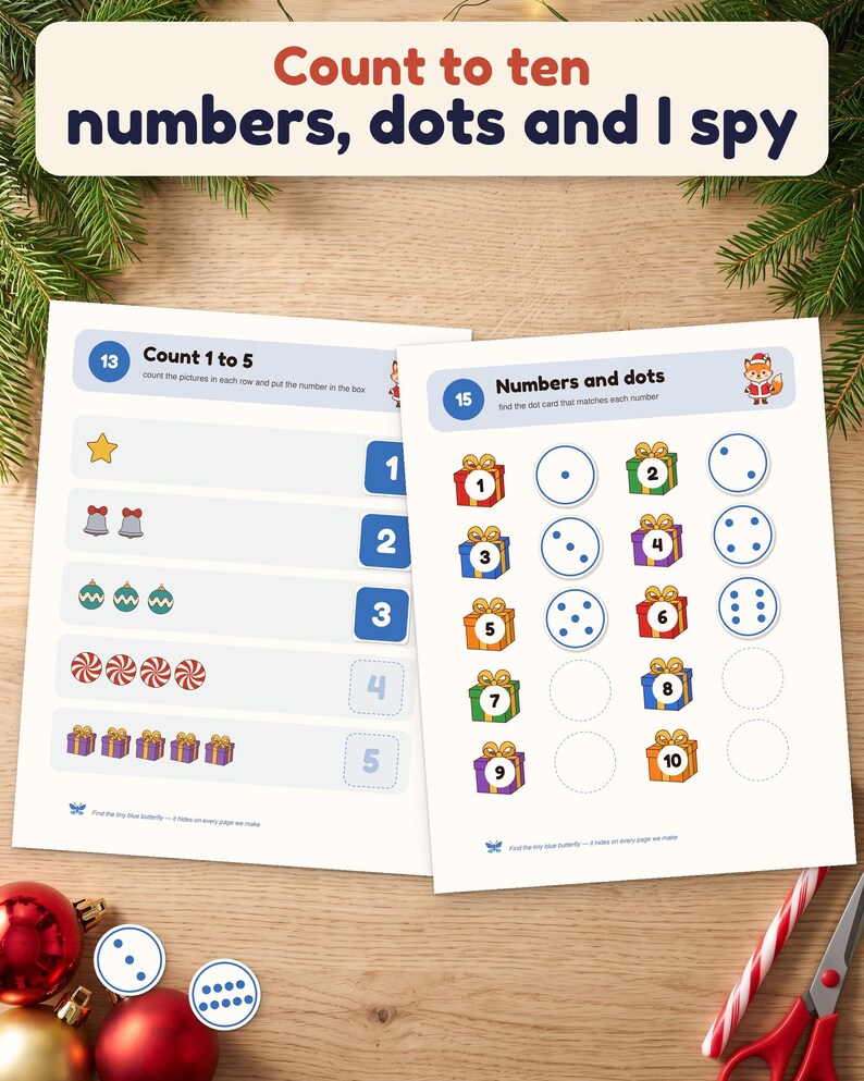 Printbaar kerstactiviteitenboek, 30 activiteiten voor peuters, kerstactiviteitenboek voor kinderen, activiteitenmap voor kleuters, kerstcountdown in PDF-formaat afbeelding 6