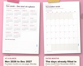 Dated calendar: November 2026 to December 2027 on one page, and a dated month page