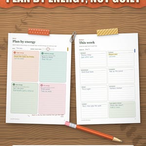 ADHD Planner 2026 2027 2028 Printable for Adults, Dated and Undated, 599 Page Fillable PDF, Daily Weekly Monthly Pages, Dopamine Menu image 5