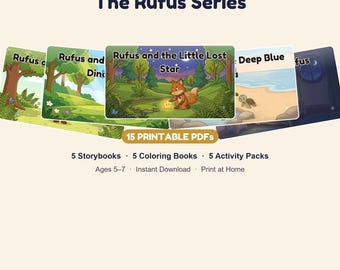 Libri di storie, libri da colorare e pacchetti di attività stampabili di Rufus Fox (età 5-7 anni) (download immediato)