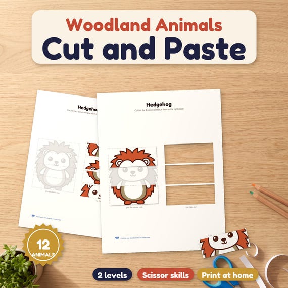 Woodland Animals Cut and Paste