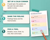 How it works: set up a calm corner, name the feeling, pick a tool
