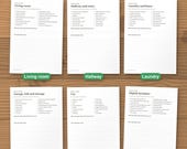 More declutter checklists for living room, hallway, laundry, garage and loft, car and digital declutter