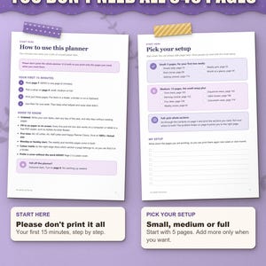 Start here page and pick your setup page: you don't need to print all 345 pages
