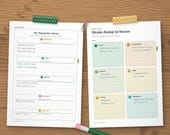 Dopamine menu and brain dump sorted into boxes, filled in as an example