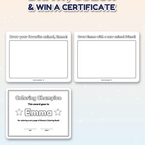 Personalized Coloring Book for Kids with Name, Custom Name Coloring Book PDF, Animal Coloring Pages, Dinosaur and Ocean, Kids Birthday Gift image 9