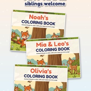 Personalized Coloring Book for Kids with Name, Custom Name Coloring Book PDF, Animal Coloring Pages, Dinosaur and Ocean, Kids Birthday Gift image 6