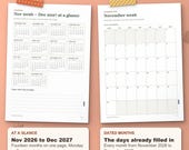 Dated calendar: November 2026 to December 2027 on one page, and a dated month page