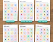 340 colour picture cards for a visual schedule, to cut out and laminate, plus 40 blank cards