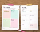 Plan by energy daily page and weekly page filled in by hand