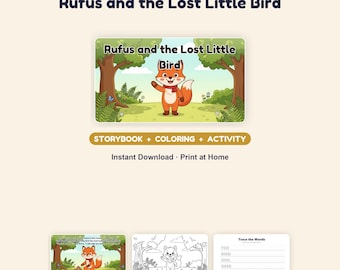 Rufus Fox Woodland Storybook, Coloring, Activity Pack (Digital Download) ages 5-7