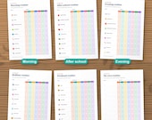 Picture routine charts for morning, after school, evening, bedtime, weekend and a blank one to make your own