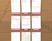 Nine more planner sections: health, people, family, work and study, goals, life admin, notes, stickers and the dated 2026-2027 calendar