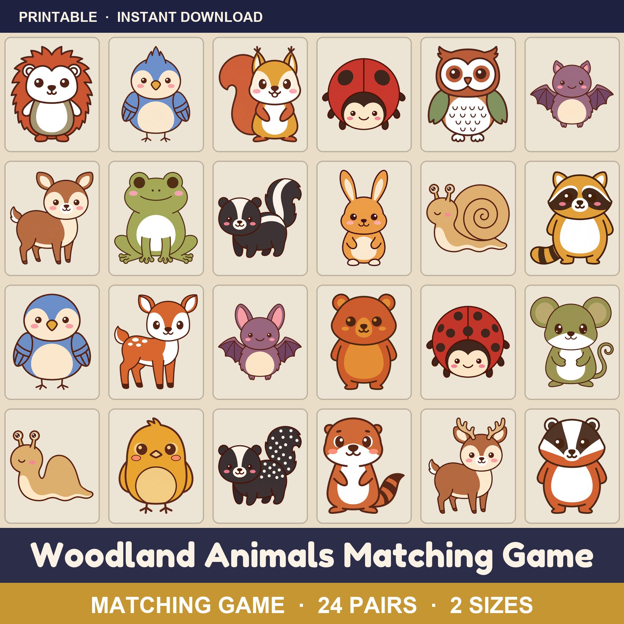 Woodland Animals Matching Game