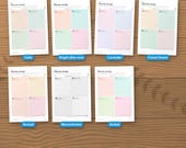 The planner in 7 colour editions: calm, bright, lavender, forest green, sunset, monochrome and sorbet. This listing is the bright edition; each colour is its own listing