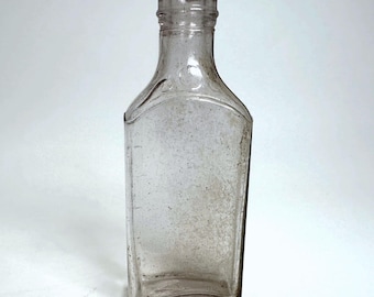 Lyric Glass Medicine Bottle Unisex 4.5in Clear UV Glow Manganese Sun Purple Tint