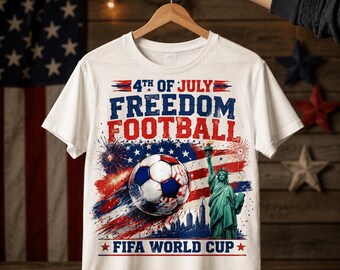 4th of July Freedom Football Shirt PNG, Patriotic USA Eagle Soccer Design, Independence Day Sublimation T-Shirt Digital Download