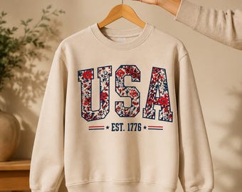 Floral USA Png, Retro America Png, 4th Of July PNG, 4th Of July Sublimation Design, America Coquette Png, Patriotic Png, Girly png