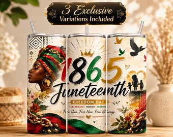 Black History Month Juneteenth 1865 Tumbler, Freedom Day Celebration PNG Digital Download, Custom Personalized Gift for Black Pride