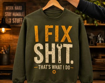 Mechanic Handyman Wrench PNG, Fix Shit Thats What I Do, Vintage Distressed Retro Men Dad DIY Sublimation DTF Design, Digital Download