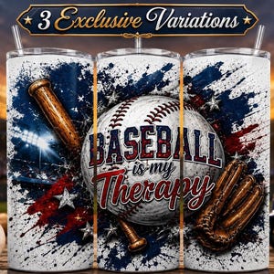 Baseball Tumbler Wrap PNG, 20oz Sublimation Design for Sports Fans