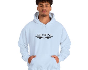 Sudadera con capucha Lomoni Wings: sudadera minimalista con logotipo de aviador