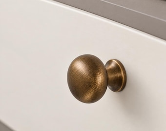 Pomello per mobile in bronzo anticato, pomello rotondo in ottone per cassetto, ferramenta per cucina e mobili a foro singolo, 25 28 35 mm