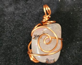 Pink Rhodonite Wrapped Pendant