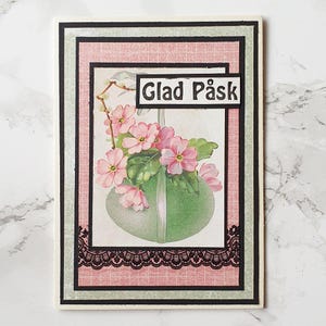 Glad Påsk, Påskhälsning, Handgjort Kort, Happy Easter, Easter Greeting, Handmade Card, Kort Med Svensk Text