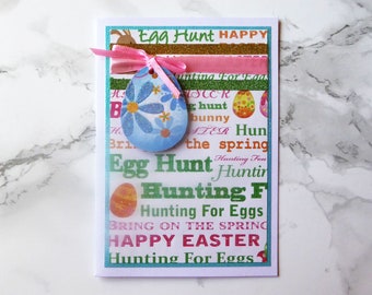 Happy Easter, Handmade Easter Card, Egg Hunt, Easter Gifts, Card For Him Her Friend Family, Greeting Card