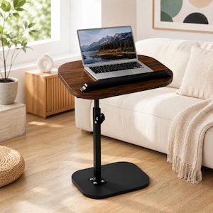 Adjustable C-Shaped Side Table, Height Laptop Table